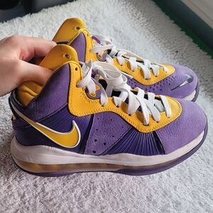 Nike LeBron James Lakers VIII QS 8 Purple Basketball Shoes 3.5Y